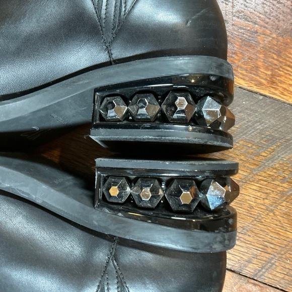 Nicholas Kirkwood Suzi Black Leather Crystal Heel Ankle Boots Size 37.5 (7) - Picture 6 of 9